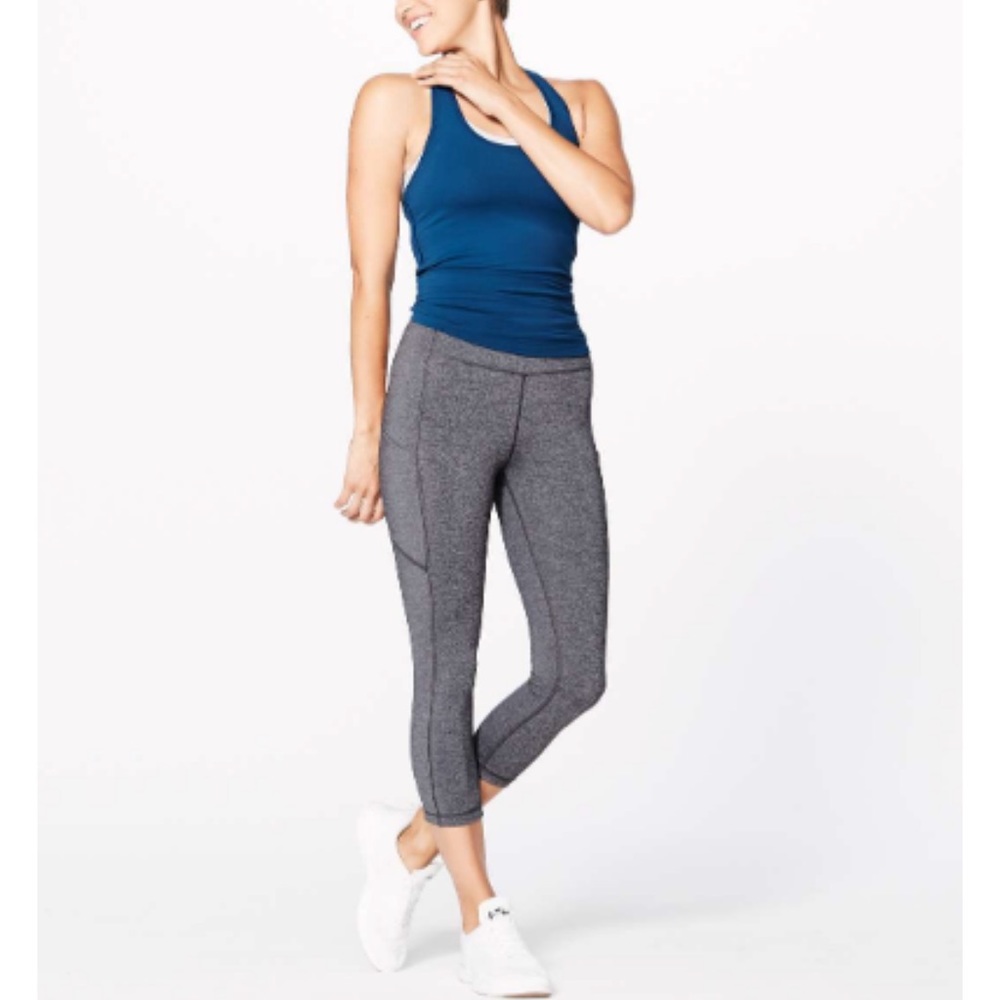 🔥Lululemon Speed Up Crop (21") Leggings Heathered Black Size 8 Full-on - Picture 7 of 12